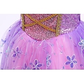 ieftine Costume pentru fete-Prințesă Rapunzel Rochii Manta Rochie de fete cu flori Cosplay Partidul costumelor for Fete Pentru copii Zuia Copiilor Mascaradă Nuntă Invitat la nunta