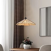 economico Luci Isola cucina-lampada a sospensione moderna lampada a sospensione geometrica paralume in legno naturale illuminazione corridoio lampadario lampada da soffitto per camera da letto cucina isola fattoria 110-240v
