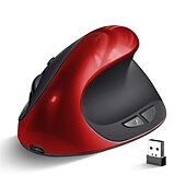 baratos Ratos-mouse vertical recarregável mouse sem fio ergonômico 2.4g receptor usb 1600 dpi ajustável mouse de 6 botões