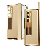 お買い得  サムスン用ケース-ペン付き電話ケース サムスン Galaxy Z Fold 6 Z Fold 5 Z Fold 4 Z Fold 3 バックカバー スタンドと画面保護フィルム付き ペンホルダー PC メタル PUレザー
