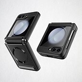 זול מארז סמסונג-מגן טלפון לסמסונג גלקסי Z Flip 5 עם מגסייף עם מגן מסך נגד שריטות תומך טעינה אלחוטית TPU רטרו PC עור PU