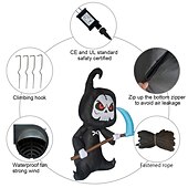 cheap Halloween Lights-6FT Halloween Decoration Inflatable Halloween Grim Reaper Blow Up Yard Decoration Clearance with LED Lights Built-in for Holiday/Party/Yard/Garden