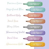 cheap Painting, Drawing &amp; Art Supplies-8 Colors Metallic Highlighter Set Oblique Tip Water-Based Shiny Glitter Color Marker Highlight Pen School Office Supplies