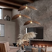 cheap Island Lights-LED Pendant Light Wooden Wabi-Sabi Pendant Lights,Nordic Light Fixture,Minimalist Lamp,Wabi Sabi Lampshade,Rustic WabiSabi Ceiling Light Pendant Light 110-240V