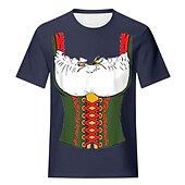 billige T-skjorter-Oktoberfest øl bayerske T-skjorte Animé 3D Graphic Til Dame Voksne Oktoberfest øl Maskerade 3D-utskrift Fritid / hverdag