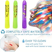 cheap Painting, Drawing &amp; Art Supplies-6pcs UV Glow Body and Face Paint Kit - Fluorescent Crayons for Adults - Perfect for Birthday Parties, Halloween, and Masquerades