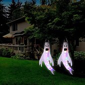 tanie Oświetlenie rekwizytów na Halloween-dekoracja halloweenowa oświetlone duchy wiszące światła led świecące duchy nocne światło na festiwal bar nawiedzony dom ogród na zewnątrz wewnątrz straszna atmosfera układ rekwizyty