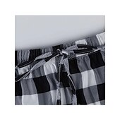 baratos Pijamas-pijama masculino calças xadrez de búfalo vermelho preto xadrez roupa de dormir roupa de dormir elástico com cordão na cintura com bolsos casual confortável para todas as estações roupa de casa