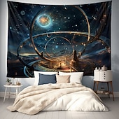 abordables paysage tapisserie-Fantasy Star Orbite Tapisserie suspendue Art mural Grande tapisserie murale Décor Photographie Toile de fond Couverture Rideau Maison Chambre Salon Décoration