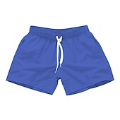billiga Herrarnas simshorts-Herr Boardshorts Badshorts Snörning Med fickor Solid färg Vattentät UV Solskydd Simbassäng Hawaiisk Ledig / Sportig Svart Vit Microelastisk