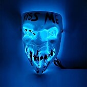 cheap Novelties-Halloween Led Mask Men&#039;s Kiss Me Luminous Mask Masquerade Cold Light LED Mask Halloween Horror Props (Battery Not Included)