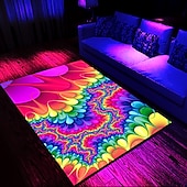 Недорогие Черные ковры-Ковер с принтом Blacklight, УФ-реактивный светящийся в темноте ковер, большой нескользящий коврик для декора комнаты