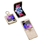 Χαμηλού Κόστους Samsung Θήκη-τηλέφωνο tok Για Samsung Galaxy Z Flip 6 Z Flip 5 Z Flip 4 Z Flip 3 Πίσω Κάλυμμα Φορητά Αντικραδασμική Κορνίζα Επιμεταλλωμένη Ουρανός Λάμψη γκλίτερ TPU PC Μεταλλικό