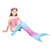 olcso Lányok jelmezei-Sellő Ariel Mermaid Tails Fürdőruha Bikini Hableány Szabadság for Lány Gyermek Álarcos mulatság