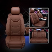 abordables Fundas de asiento para coche-Juego completo de lujo para 5 asientos funda de asiento delantero de coche universal 5D de PU impermeable almohadilla de protector de asiento transpirable