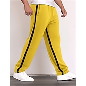 preiswerte Sweatpants-Herren Jogginghose Trainingshose Jogginghose Jogger Hose Hosen Jogginghose mit geradem Bein Kordelzug Elastische Taille Gerade geschnitten Farbblock Patchwork Komfort Atmungsaktiv Casual Täglich