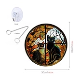 economico Decorazioni Appese e da Tavolo per Halloween-gancio acrilico della decorazione della casa della finestra del castello del corvo della zucca di Halloween