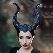 olcso Kiegészítők-Halloween Boszorkány Maleficent Sapka Halloween Kellékek Ökör Tülkök Felnőttek Nők Halloween Halloween Karnevál Könnyű Karneváli Jelmez a Walpurgis éjre