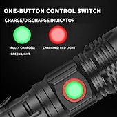 お買い得  戦術的な懐中電灯-強力な LED 懐中電灯ハイパワー 18650 usb 充電式ズーム釣りランタン 5 モード防水自転車ライト戦術的なトーチ
