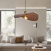 cheap Island Lights-LED Pendant Light Wooden Wabi-Sabi Pendant Lights,Nordic Light Fixture,Minimalist Lamp,Wabi Sabi Lampshade,Rustic WabiSabi Ceiling Light Pendant Light 110-240V