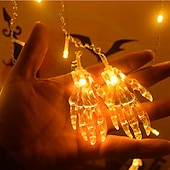 cheap Halloween Outdoor-Halloween Decorations 3.5M 96Led LED Icicle Curtain String Lights, 3D Pumpkin Ghost Lantern for Home Party Holiday Lights EU US AU UK Plug