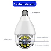 cheap Indoor IP Network Cameras-Wireless Bulb Lamp Camera Wifi IP Camera IR Night Vision Home Security Camera  Auto Tracking Video Surveillance Camera PTZ  P2P Monitor Camera