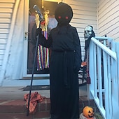 levne Chlapecké halloweenské kostýmy-Děti Chlapecké předvečer Všech svatých Pláštěnka Svrchní oděvy Pevná barva Dlouhý rukáv Kabát Výkon Módní Chladný Kostým Grim Reaper neobsahuje brýle Podzim Zima 7-13 let