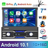 Χαμηλού Κόστους Σετ Bluetooth Αυτοκινήτου/Hands-free-7 ιντσών 1din android 10.1 ραδιόφωνο αυτοκινήτου autoradio οθόνη αφής συσκευή αναπαραγωγής πολυμέσων αυτοκινήτου υποστηρίζει ασύρματη αναπαραγωγή αυτοκινήτου και αυτόματες λειτουργίες android κάμερα