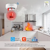 cheap Smart Appliances-Tuya Smart Life WiFi Function Family Parlor Child Room Home Kitchen Smoke Detector PIR Sound Alarm Sensor Shop Fire Inspection