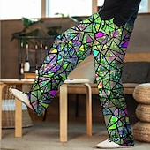 preiswerte Bedruckte Freizeithosen für Herren-Herren Hose Hosen Sommerhosen Strandhose Kordelzug Elastische Taille 3D-Druck Farbblock Grafik-Drucke Geometrie Komfort Casual Täglich Festtage Strassenmode Hawaiianisch Hellgrün Rote