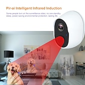 abordables Caméras IP d&#039;intérieur-batterie intégrée hd 1080p wifi caméra ip caméra de surveillance à domicile sans fil caméra étanche extérieure vision nocturne infrarouge suivi intelligent caméra de vidéosurveillance audio