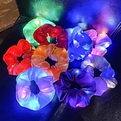 billige Originale gadgets-5 stk led lysende hårsnurrer lyser opp hårstrikker elastisk lett kvinner jenter hårbånd til halloween julefest
