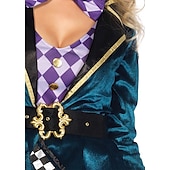 baratos Trajes Femininos-Chapeleiro Louco Dia das Bruxas Traje Cosplay Roupa Alice no País das Maravilhas Festa Fantasias Adulto Mulheres Dia Das Bruxas Carnaval Fantasias fáceis de Halloween Vestir-se