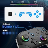 levne Videohry-bezdrátový ovladač pro konzoli Nintendo Switch oled pro gamepad s 600mah dobíjecí baterií programovatelnou funkcí turbo