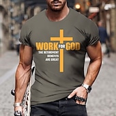 cheap Men&#039;s Graphic T Shirt-Men&#039;s Letter Graphic Prints T Shirt Casual Style 100% Cotton Short Sleeve Graphic Shirt Wine Black White Comfortable Tee Outdoor Street Fashion Designer Clothing