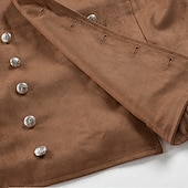 cheap Men&#039;s Waistcoat-Men&#039;s Vest Waistcoat Daily Wear Vacation Going out Vintage Fashion Spring &amp;  Fall Button Polyester Comfortable Plain Double Breasted Lapel Regular Fit Black Royal Blue Brown Rose Red Vest