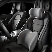 cheap Car Headrests&amp;Waist Cushions-Car Seat Headrest Back Support Pad Soft Memory Cotton Neck Pillow Car Interior Accessories Universal Lumbar Cushion