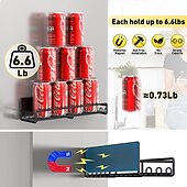 abordables Almacenamiento para la cocina-1 paquete de organizador magnético para especias, estante magnético para especias para refrigerador, estante magnético para guardar especias, frascos, botellas, metal y negro