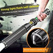 preiswerte taktische Taschenlampen-208 LED Taschenlampen LED Sender 3 Beleuchtungsmodus inklusive USB-Kabel Leicht Für den täglichen Einsatz USB Schwarz