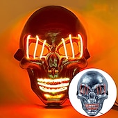 cheap Novelties-halloween ghost head white silver skull light mask led ghost head horror atmosphere mask