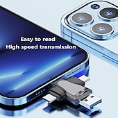 cheap Computer &amp; Office-4 in 1 TF Memory Card Reader OTG Adapter for Lightning/Mirco USB/Type-C USB OTG Micro SD Card Reader for iPhone Andriod Xiaomi