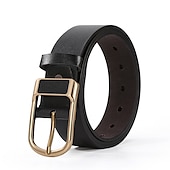 voordelige Herenriemen-Voor heren Riem van imitatieleer PU-riem Zwart 1 # Zwart 2 # Legering Effen Alledaagse kleding Uitgaan Weekend
