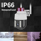 cheap Outdoor IP Network Cameras-Wireless Speed Dome Security Camera Humanoid Tracking Sound and Light Alert Smart Full Color Night Vision Bilingual Intercom Outdoor PTZ IP Camera CCTV Security Surveillance Camera(720P/1080P)
