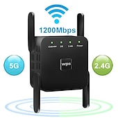 זול ראוטרים אלחוטיים-5GHz wifi repeater אלחוטי wifi extender 1200mbps wi-fi מגבר 802.11n מגבר אות wifi לטווח ארוך 2.4g wifi repiter