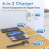 economico Cavetti per cellulari-Cavo di ricarica magnetico per orologio Apple 4 in 2 per orologio Apple / iPhone / Airpods Cavo di ricarica magnetico con serie iwatch se / 8/7/6/5/4/3/2