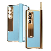 お買い得  サムスン用ケース-ペン付き電話ケース サムスン Galaxy Z Fold 6 Z Fold 5 Z Fold 4 Z Fold 3 バックカバー スタンドと画面保護フィルム付き ペンホルダー PC メタル PUレザー