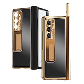 abordables Carcasas Samsung-teléfono Funda Para Samsung galaxia Plegado en Z 6 Z Fold 5 Z Fold 4 Z Fold 3 Funda Trasera con Soporte y protector de pantalla Portalápiz Aleación de aluminio