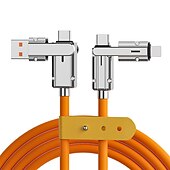 olcso Mobiltelefon-kábelek-1 csomag Többszörös töltőkábel 3,3 láb USB C - USB C / Lightning USB A - micro USB / USB C 6 A Töltőkábel Gyorstöltés Magas adatátvitel Tartós 4 az 1-ben Könnyű hordozhatóság Kompatibilitás Macbook