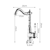 cheap Rotatable-Vintage Kitchen Faucet Sink Mixer Taps, Single Handle Vessel Tap with Cold and Hot Hose