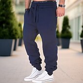 levne Tepláky-Pánské Tepláky Běžci Běžec Kalhoty Šňůrky Elastický pas Pevná barva Pohodlné Prodyšné Ležérní Denní Streetwear Sportovní Módní Černobílá Černá Lehce elastické